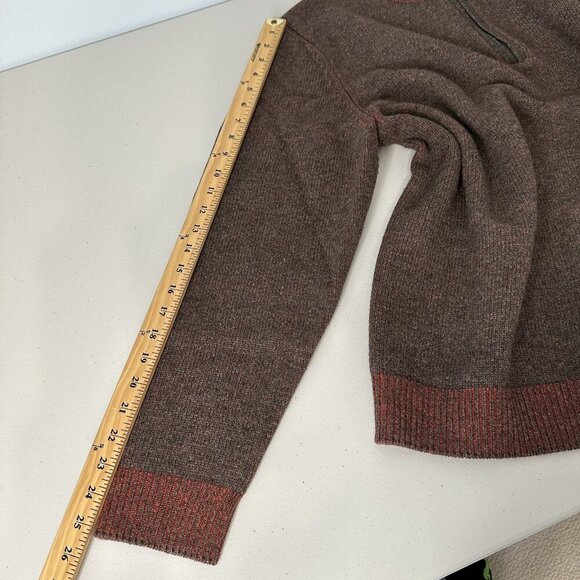 James Tattersall Pullover Sweater 1/4 Zip Brown Wool Blend Size XL - Picture 2 of 8